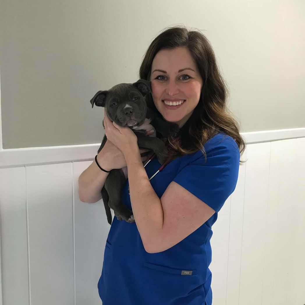 Dr. Merrick Kilgore holding a puppy